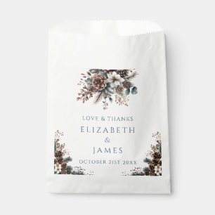 Sachets En Papier Élégant Rustique Forêt Floral Pinecones Mariage