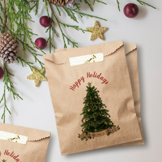Sachets En Papier Élégant sapin de Noël Joyeux Festive de vacances