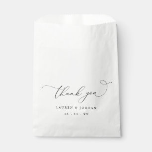 Sachets En Papier Élégant script de calligraphie Mariage Merci