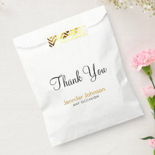 Sachets En Papier Élégant Script de remerciement personnalisé noir e