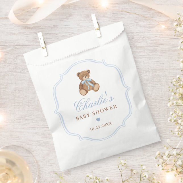 Sachets En Papier Elegant Teddy Bear Baby Shower Decor (Coupé)