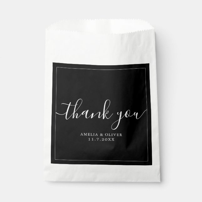 Sachets En Papier Elegant Timeless Wedding Thank You | Personalized  (Devant)