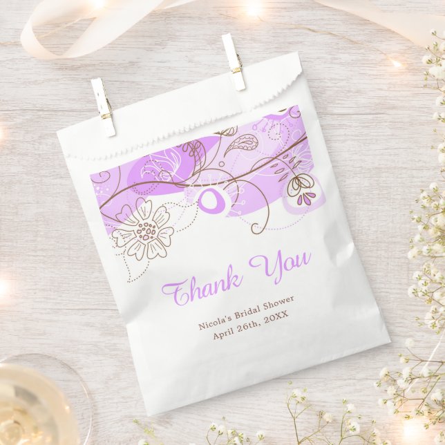 Sachets En Papier Élégant Tour de Fleurs Mariage sous la Douceur Vio (Coupé)