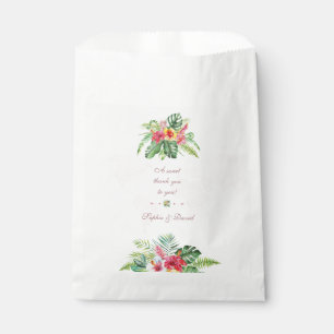 Sachets En Papier Élégant Tropical Floral Gold World Map Mariage