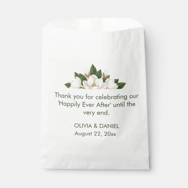 Sachets En Papier Elegant White Magnolia Wedding (Devant)