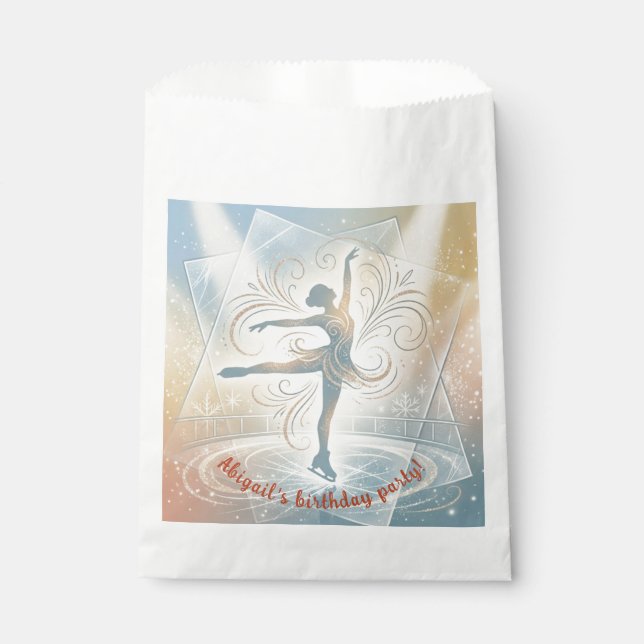 Sachets En Papier Elegant Winter Ice Skating Birthday  (Devant)