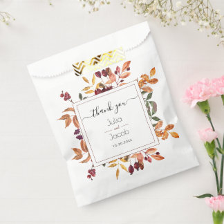 Sachets En Papier Elégante aquarelle d'automne Mariage Floral