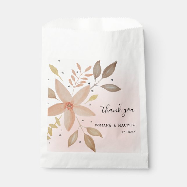 Sachets En Papier Elégante aquarelle en terre cuite Florale peinte à (Devant)