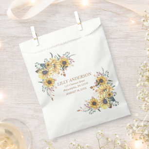 Sachets En Papier Elégante Aquarelle Jaune Sunflower Sunny