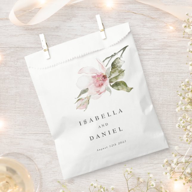 Sachets En Papier Elégante aquarelle Magnolia Floral Mariage (Coupé)
