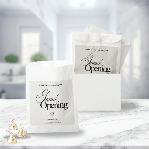 Sachets En Papier Élégante Calligraphie de Logo d'Entreprise Beige M