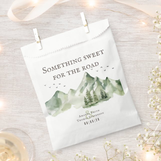 Sachets En Papier Elégante carte de numéro de table de paysage de mo (Coupé)