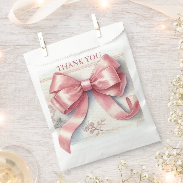 Sachets En Papier Élégante Coquette Baby shower de la cou rose fille (Coupé)