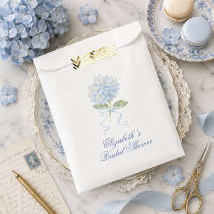 Sachets En Papier Élégante Douche de Mariée au Bleu Hortensia
