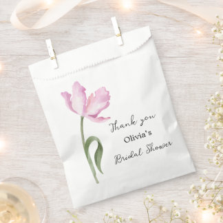 Sachets En Papier Élégante Douche de Mariée aux Tulipes Aquarelles