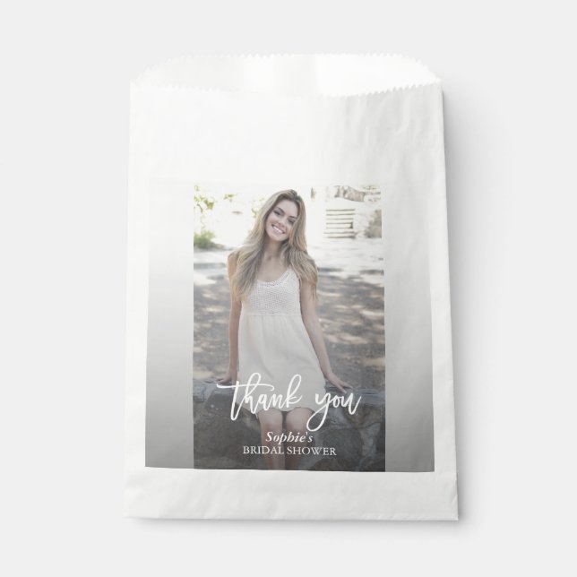 Sachets En Papier Élégante Fête de Mariage avec Photo Personnalisée (Devant)