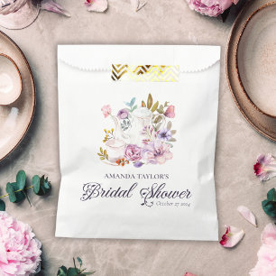 Sachets En Papier Elégante Fête des mariées de thé à la théière Flor