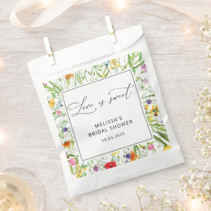 Sachets En Papier Élégante Fête des mariées Fleur sauvage moderne