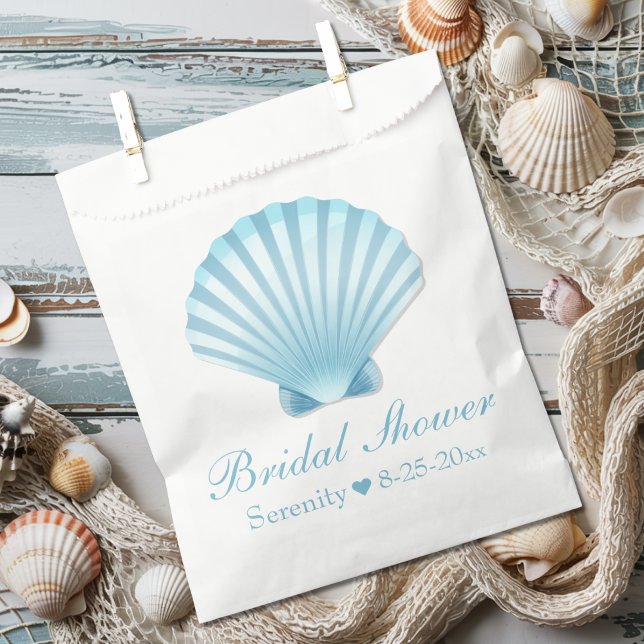 Sachets En Papier Elégante Fête des mariées Seashell Plage nautique (Créateur téléchargé)