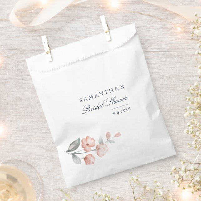 Sachets En Papier Élégante Fête des mariées végétale rose (Coupé)