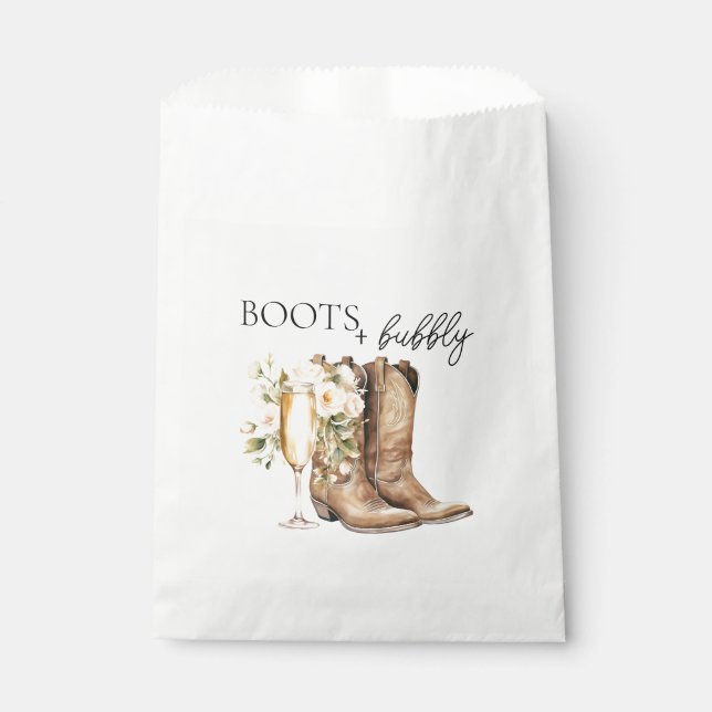 Sachets En Papier Élégantes Bottes et Mariage Mousseux  (Devant)