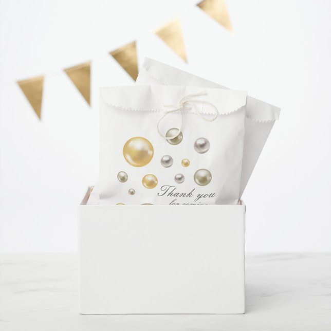 Sachets En Papier Elégantes perles et bridal shower prosecco  (Fête)