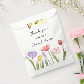Sachets En Papier Élégantes tulipes aquarelles Baby Shower de mariag