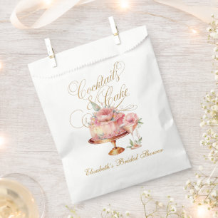 Sachets En Papier Élégants cocktails roses et gâteau Baby Shower