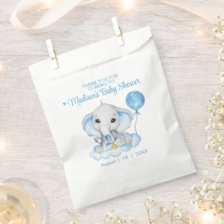 Sachets En Papier Eléphant Baby shower de Merci personnalisé