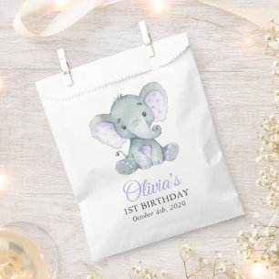 Sachets En Papier Eléphant mignon, petit éléphant, premier anniversa