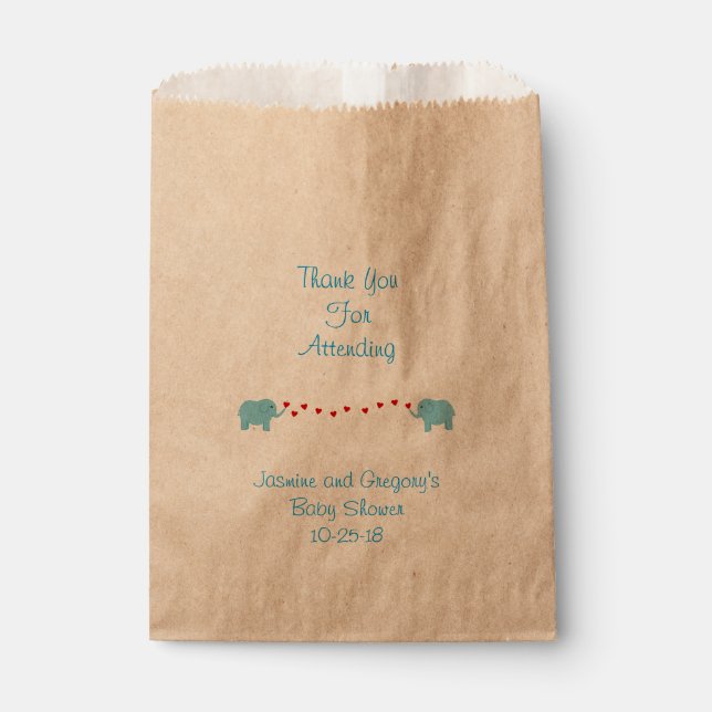 Sachets En Papier Elephant Twin Boys Favoriser Sac (Devant)