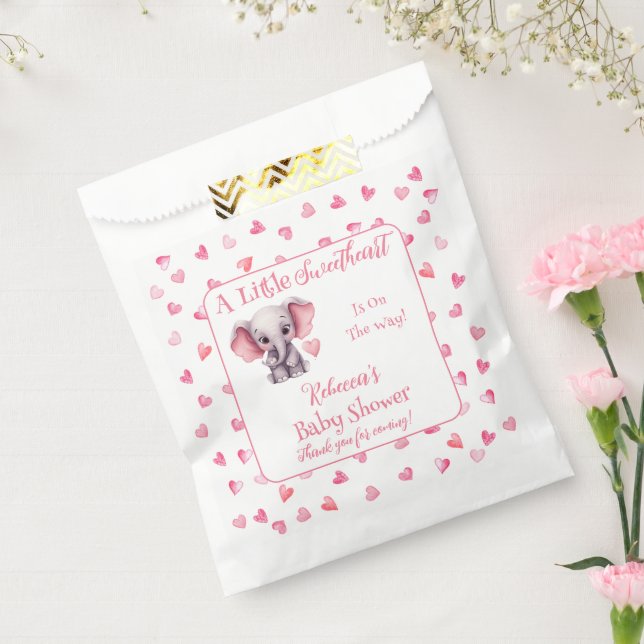 Sachets En Papier Elephant Un Petit Baby shower Fille Amoureuse (Scellé)