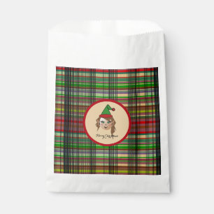 Sachets En Papier Elfie avec/ronde Plaid motif fond Design Favoriser