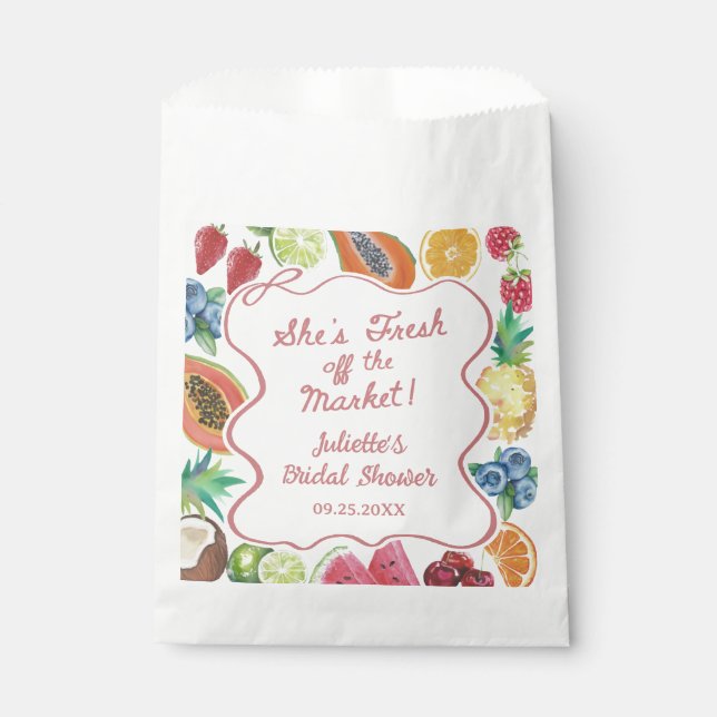 Sachets En Papier Elle est fraîche de la fête de mariage aux fruits  (Devant)