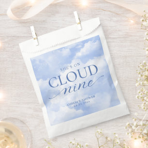 Sachets En Papier Elle est sur nuage neuf Fête des mariées bleue