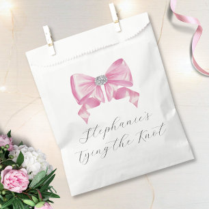 Sachets En Papier Elle Noue Le Nœud Rose Rose Mariage