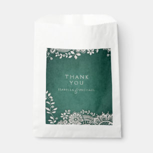 Sachets En Papier Emerald élégante dentelle vintage rustique faveur