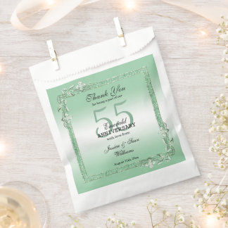 Sachets En Papier Emerald Gem & Parties scintillant 55e anniversaire