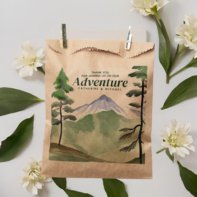 Sachets En Papier Emerald Greenery Mountain Pine Rustic Mariage (Créateur téléchargé)