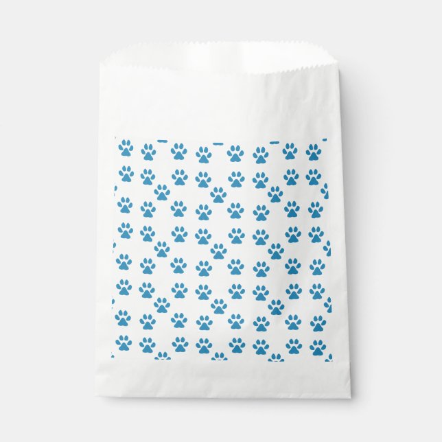 Sachets En Papier Empreintes de pattes bleues  (Devant)