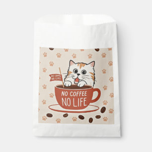 Sachets En Papier Empreintes de pattes de chat et grains de café Aff