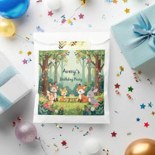 Sachets En Papier Enfant animal de bois mignon anniversaire