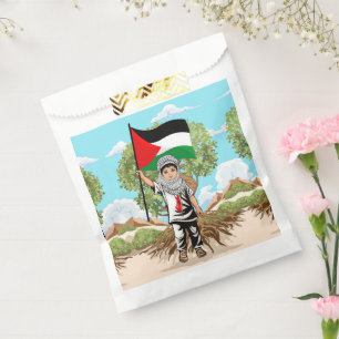 Sachets En Papier Enfant avec le drapeau de Keffiyeh Palestine