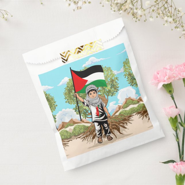 Sachets En Papier Enfant avec le drapeau de Keffiyeh Palestine (Scellé)