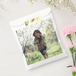 Sachets En Papier Enfant d'anniversaire photo personnalisé