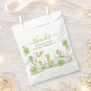 Sachets En Papier Enfants Aquarelle Dinosaur fête d'anniversaire