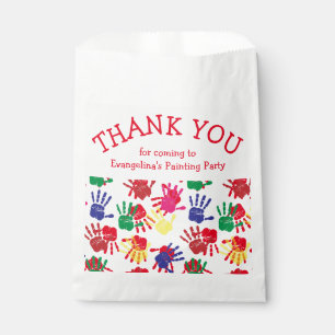 Sachets En Papier Enfants Colorful Peint Handprints MERCI