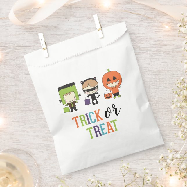 Sachets En Papier Enfants mignons Halloween Birthday Trick ou Treat  (Coupé)