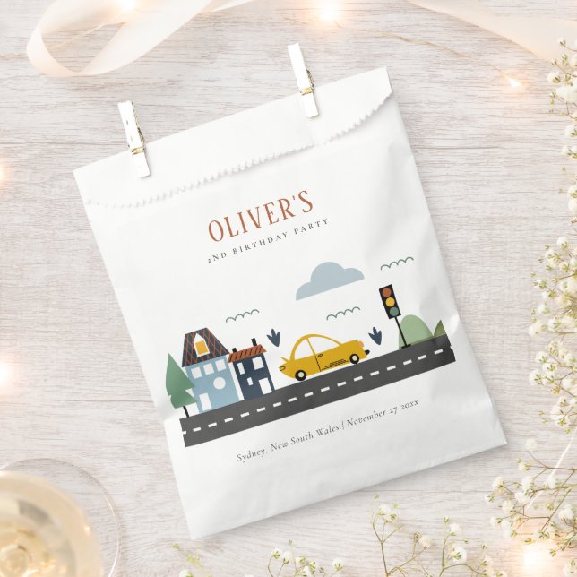 Sachets En Papier Enfants mignons Véhicule Urbain Voiture Route N'im (Coupé)