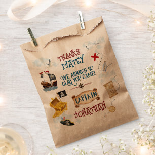 Sachets En Papier Enfants pirate fête anniversaire Merci Favoriser